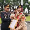 Upacara HUT Bhayangkara ke-79 di halaman Polres Kuningan